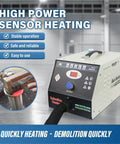Rock Solid Nh35 15Kw High Frequency Induction Heater Machine for Quick Draw Bolt Bearing Gear Warming showing control panel and heating nozzle.