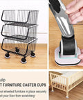 4 Pack Caster Cups With Felt Pads For Furniture Protection, Square Groove Design, protecting floors from scratches