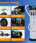 Heavy Duty Manual Oil Extractor Pump With 9L Spill Free Jug For Quick Fluid Drainage And Coolant Swaps features ergonomic handle and leak-proof design.