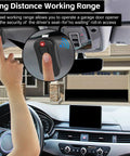 Person using 2 Pack 3 Button Universal Garage Door Opener Remote With Learn Button Colors Purple Yellow Red Orange Green