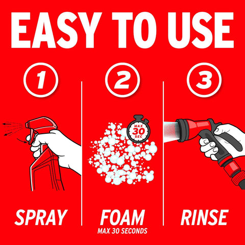 Foaming Wheel And Tire Cleaner For Cars Safe On Factory Coated Wheels Thick Foam Lifts Brake Dust And Grime Cleans Wheels And Tires At Once 24 Oz great for spray, foam, rinse steps