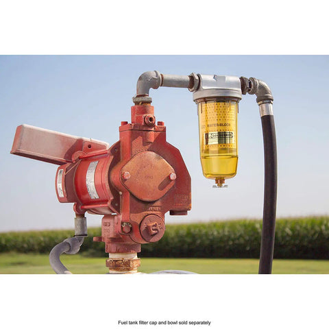 See Through Bowl Fuel Tank Filter Water Block Element Replacement 17 Micron Filtration installed on outdoor pump