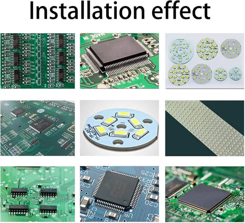 Installation effect of All-In-One Reflow Oven With Infrared Heater Soldering Machine For PCB Boards SMD SMT BGA Rework Hot Air Circulation Auto Preheat Soak Reflow Cooling 800W/1500W Power Microcomputer Control Easy Pro Soldering Workflow T-962A.