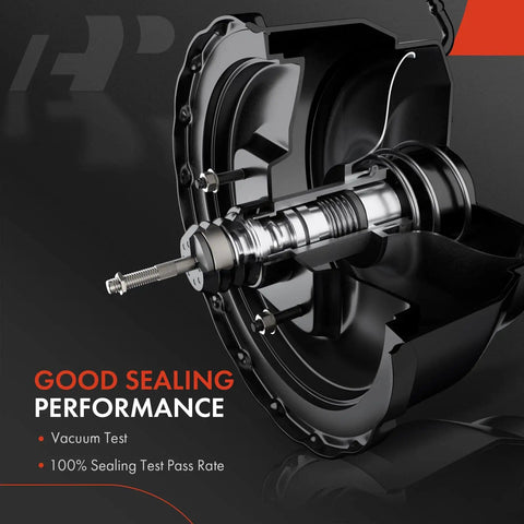 Close-up of Heavy Duty Premium Grade Straight Up Solid Vacuum Brake Booster showing internal components and sealing performance.