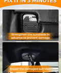 Close-up of Sun Visor Repair Kit for RAM 1500 2019-2023 Aluminum Clip Replacement installed to fix floppy visors, interior view.