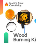 Wood Burning Gel Kit 4 Oz For Easy DIY Pyrography With Heat Activated Non Toxic Paste Includes Mini Scraper Template Sticker And Paint Brush Accurately Burn Custom Designs On Wood Canvas Denim