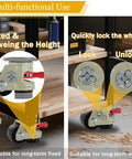 Hella Sturdy Heavy Duty Leveling Casters With Snap Lock Brakes And Smooth Glide Wheels Adjustable Height Shock Resistant Mounts for furniture, locking mechanism shown.