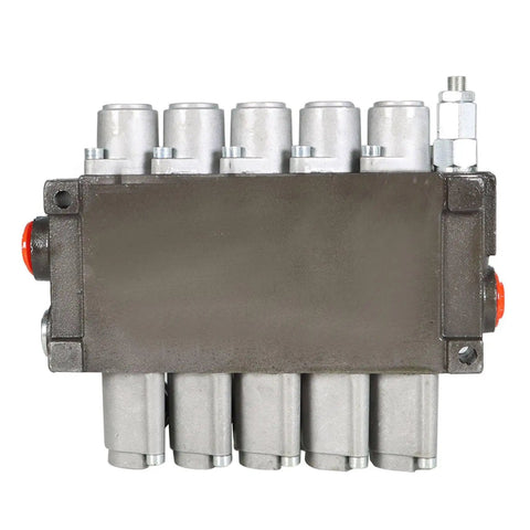 Heavy Duty Five Spool Hydraulic Control Valve Beefed Up 3600 PSI 13 GPM SAE Ports Inlet Outlet For Tractors Loaders And Log Splitters