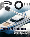 240-33 Ohm Marine Fuel Sending Unit For 12 Inch Gas Tank Gauge Sensor Boat Sender Replacement In SUS316 Stainless Steel SAE Five Hole Mount Direct Replacement For Arm Type Senders