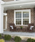 Front porch with two chairs and a window covered with Static Cling Window Film For Home Use, Sun Blocking And UV Shield, Dramatically Reduces Glare, Blocks 99 Percent UV Rays, Trims Heat, Energy Efficient, Easy Peel And Stick DIY Install, 3 Ft By 6.5 Ft Roll.