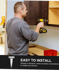 Man installing heavy-duty cabinet door hinges with a drill