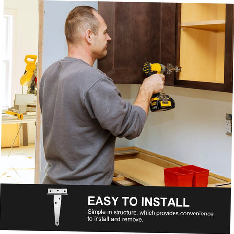 Man installing heavy-duty cabinet door hinges with a drill