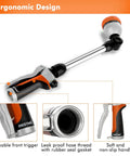 Bombproof Heavy Duty Metal Watering Wand With 16 Inch Hose Nozzle Sprayer showing ergonomic design and features