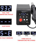 Hot Air Rework Station For Electronics Repair With Fast Heat Up, 3 Memory Presets, real-time display, and sleep mode