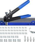 Beefy Heavy Duty Blind Rivet Nut Tool Kit With Hand Riveter, 5 Mandrels M3 M4 M5 M6 M8, 80 Rivet Nuts displayed with case