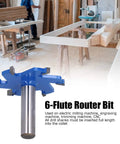 Solid Yg8 Alloy 6-Flute Router Bit With Tough Carbide Tip For Clean T Slot Wood Routing And Smooth Milling On Hardwood Projects Plus Long Lasting Durability, showcasing routing precision.