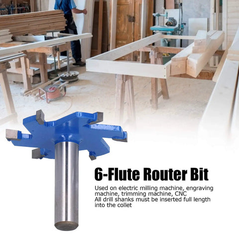 Solid Yg8 Alloy 6-Flute Router Bit With Tough Carbide Tip For Clean T Slot Wood Routing And Smooth Milling On Hardwood Projects Plus Long Lasting Durability, showcasing routing precision.