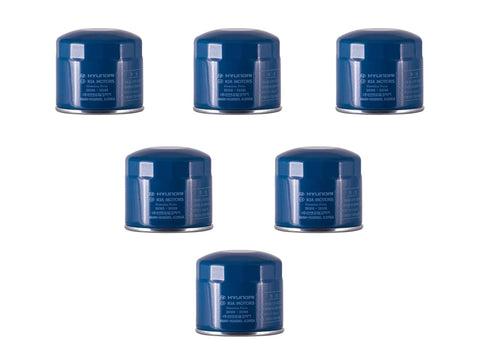 Set Of 6 Genuine OEM Oil Filters With 26300-35504 Plugs And 21513-23001 Gaskets For Hyundai Cars Direct Fit Replacement Kit