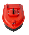 Front view of High Speed RC Saltwater Bait Boat For Beach Fishing With Waterproof Hull And GPS Auto Return in vibrant red color.