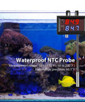 12V Temperature Controller Thermostat With Dual LED Display Pack Of 8 For DIY Pro Grade Temperature Regulation From Minus 50 To 110 Celsius 0.1 Celsius Accuracy 0.5 Second Refresh Rate Compact 48x29x32mm Module, waterproof NTC probe in aquarium