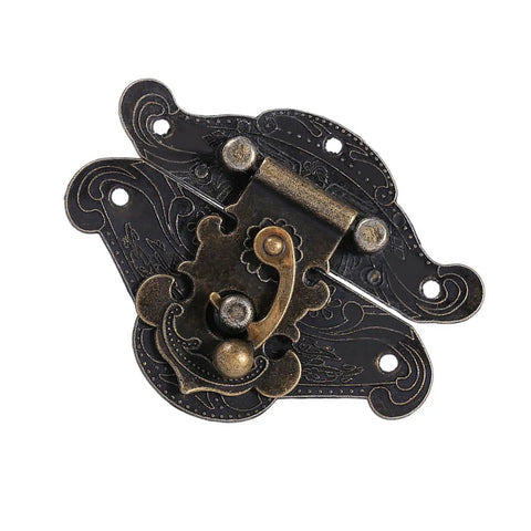 Vintage Wooden Box Latches With No Fuss Installation Kit And Screws For Jewelry Boxes And Tool Organizers 47x37mm, top view