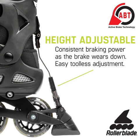 Macroblade 80 ABT Men's Inline Skates for Fitness and Training, showing height adjustable ABT braking technology