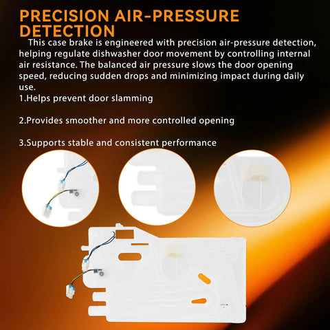 Upgraded Dishwasher Case Break and Overflow Sensor Assembly for Samsung, shown in white material, highlighting precision air-pressure detection features.