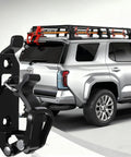 Heavy Duty Stainless Steel Shovel And Axe Holder Mount For Pickup Truck Bed And Roof Rack With Quick Release Rubber Clamps Hella Tight Offroad Rig Gear Black showing mounting hardware on a truck