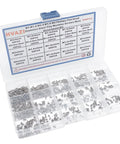 Slick 900 Piece M1 To M2 304 Stainless Steel Phillips Countersunk Flat Head Machine Screws And Metric Hex Nuts Assortment Kit in organizer