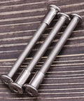 M6 X 50MM Furniture Screws With Barrel Nuts Kit 304 Stainless Steel screws displaying full threading and hex drive design.