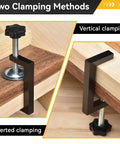 Four Piece Slick G Clamps For Woodworking deliver beast grade grip with vertical and inverted clamping methods for stability.