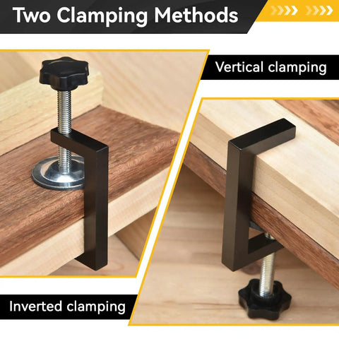 Four Piece Slick G Clamps For Woodworking deliver beast grade grip with vertical and inverted clamping methods for stability.