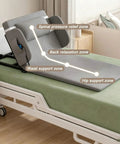 Top Tier Electric Lifting Backrest With Remote Control For Powerful Recline Support 2 To 80 Degree Adjustable Angle highlighting support zones on a bed.