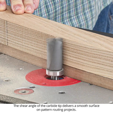 Top Shelf Carbide Tipped Plunging Template Router Bit 3 Piece Set 1/2 Shank 1-1/8 Cut Diameter routing wood for smooth surface finish.