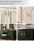 Six Pack Gold Crystal Cabinet Knobs With Ornate Backplates 4.5 Inch Decorative Drawer Knobs For Kitchen Cabinets