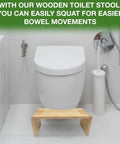 Bamboo Toilet Stool For Adults Non Slip Foldable Portable Poop Stool For Bathroom Easy Pooping Relief Ergonomic Elevation
