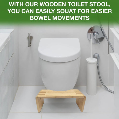 Bamboo Toilet Stool For Adults Non Slip Foldable Portable Poop Stool For Bathroom Easy Pooping Relief Ergonomic Elevation