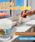 Crystal Clear Waterproof Coating And Rock Solid Sealant For Roofs And Walls Keeps Things Bone Dry Indoors And Outdoors With Weather Ready Formula That Shuts Out Summer Heat And Winter Freeze No Drama Guaranteed applied with a brush on a window sill.