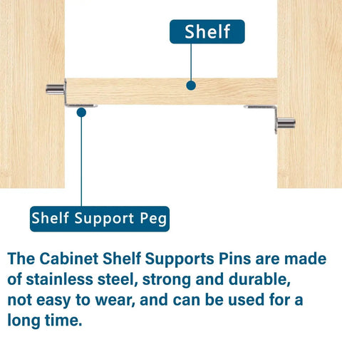 Heavy Duty 5Mm L Shaped Shelf Pegs With Holes Smooth Nickel Cabinet Holders For Bookcases And Closets Built Like A Tank Adjustable Pins No Sweat Setup 50 Pack Silver Hardware with shelf and support peg.