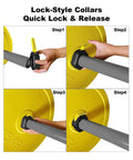 Installation steps for 2 Inch Olympic Barbell Clamps With Non Slip Quick Release Collars For Heavy Lifts Grippy Weight Plate Holders