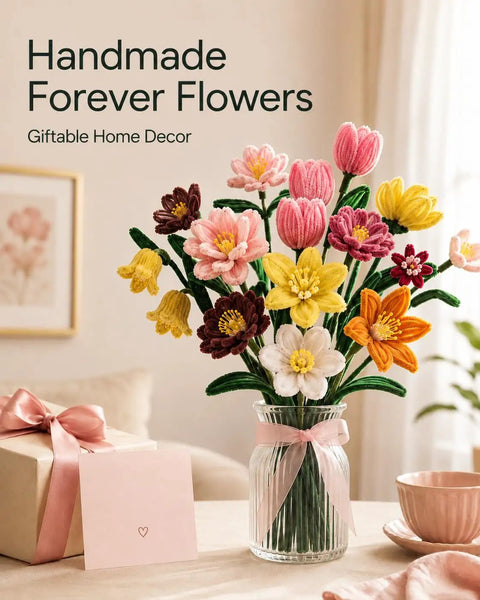DIY Pipe Cleaner Flower Kit For Adults With Step By Step Video Tutorials 600 Piece Chenille Stem Craft Set For Beginners