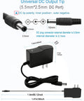 9V DC Power Supply 1A AC Adapter 100 240V Input 50 60Hz 9V Output 1A Max 10W With 4.6Ft Cable and Eight Tips including 5.5x2.5mm