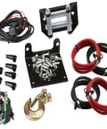 Midnight 4500lb Waterproof Wireless Winch For ATV UTV With 50 Feet Black Synthetic Rope Rugged Off Road Recovery Gear Easy Wireless Control kit with wiring, hook, mount, and hardware