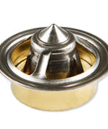 High Performance High Flow Thermostat Opens At 180 Degrees For Street, Drag, And Oval Track Racing, Copper And Brass Construction Resists Coolant Pressure Variations And Delivers Consistent Temperature At High RPM. close-up