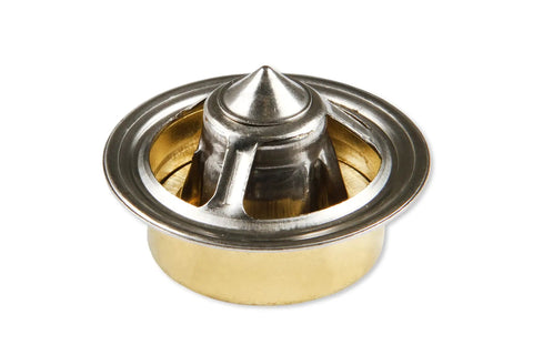 High Performance High Flow Thermostat Opens At 180 Degrees For Street, Drag, And Oval Track Racing, Copper And Brass Construction Resists Coolant Pressure Variations And Delivers Consistent Temperature At High RPM. close-up