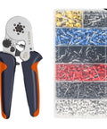 Premium Ferrule Crimping Tool Kit With Precision Ratchet Crimper And 1900 Insulated Wire Terminals For Electrical Repairs And DIY Wiring Projects In Compact Carry Case, with crimper and organizer