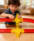Child assembling Ultimate Cross Shape Racetrack Connector Kit For Hot Wheels Fans Expandable 4 Way Cross Intersection Track Set