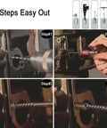 Steps for using 6 Piece Stripped Screw Extractor And Damaged Bolt Remover Set For DIYers With Left Hand Spiral Removal Tool Kit
