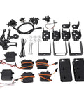 Industrial Grade Black Aluminum Six Axis Robotic Arm Claw Kit With Six Dope High Torque Servo Motors For Kickass STEM Classrooms And Ridiculously Versatile Maker Education Hands On Tech Project Rig parts layout showing assembled components.