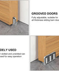 Sliding Barn Door Floor Guide with Adjustable Roller and Wall Mount System for Flush Bottom Operation, three-roller design